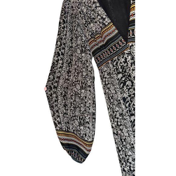 Misa Los Angeles Emilia Floral Patter Wrap Dress High Low Midi Medium Boho Sexy - Picture 3 of 9